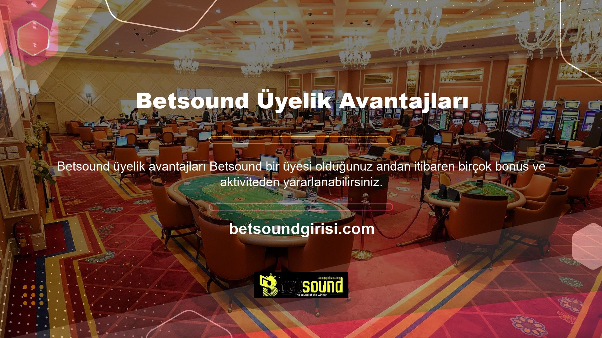 Betsound ayrıca para yatırmanıza ve kolayca çekmenize izin verir
